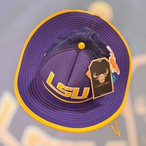 LSU Cowbucker Hat Purple Louisiana State University Deadstock Mesh Bucket NWT LA